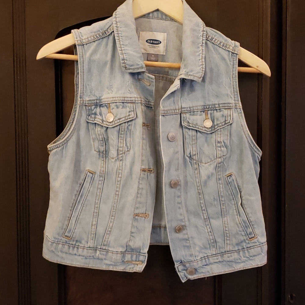 Old Navy cropped denim vest